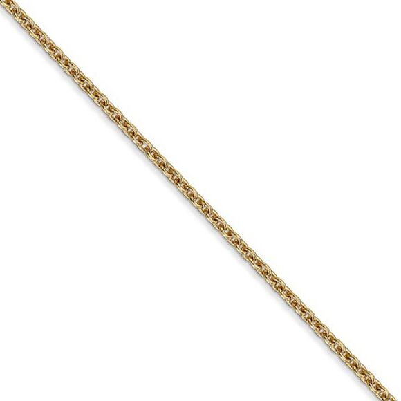 1.95mm 14k Yellow Gold Polished Round Cable Chain Necklace 20 Inch